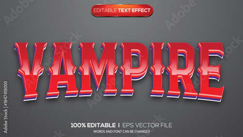3d text effect vampire theme