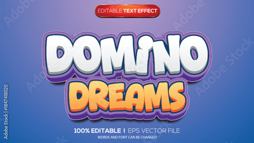 3d text effect domino theme