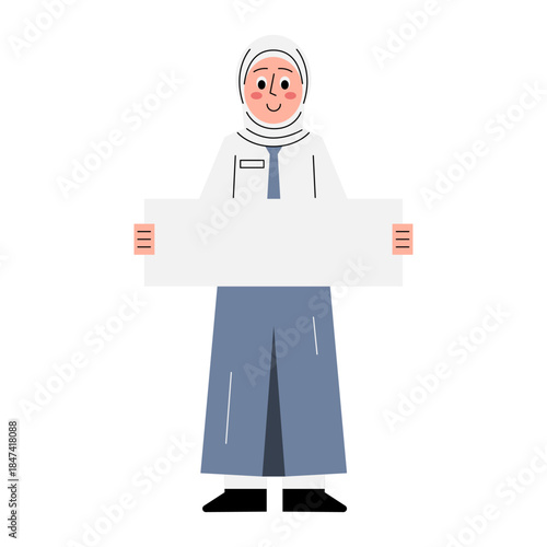 Student Holding Blank Poster