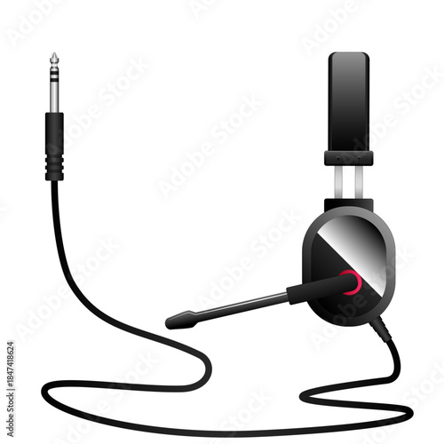 Headphones with a wire and a mini jack or jack connector