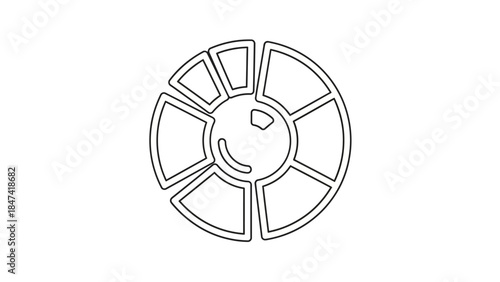 Minimalist Circular Diagram with Segmented Sections and Modern Design Elements