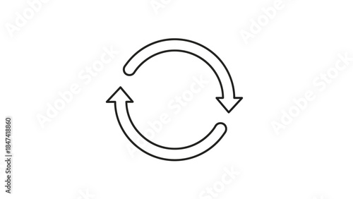 Minimalist Continuous Cycle Symbol Illustration Representing Ongoing Processes