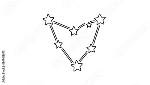 Minimalist Constellation Illustration of Plants and Stars Connecting in Elegant Pattern