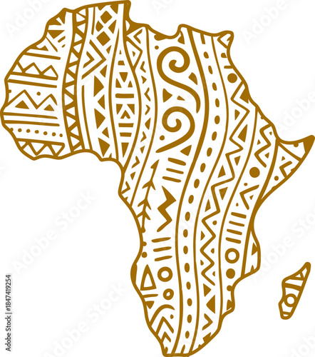 tribal art pattern. African tribal pattern border. African map decoration tribal pattern