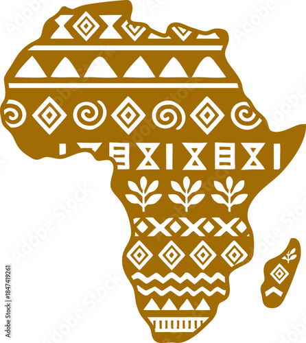 tribal art pattern. African tribal pattern border. African map decoration tribal pattern