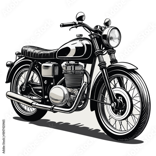 “Classic Vintage Motorcycle Retro Motorbike Illustration Vector Design”