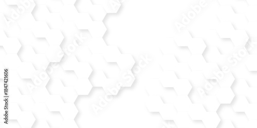 White paper texture abstract grid tile seamless hexagon wall creative metal business wallpaper texture background.