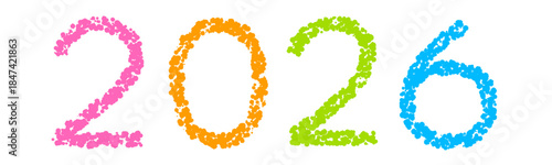クレヨン素材　手描きの文字　2026