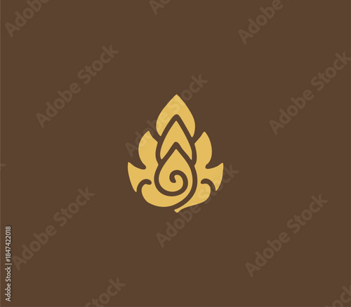 Thailand flower ornament. traditional Thai flower art