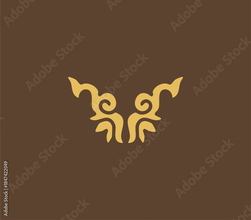 Thailand flower ornament. traditional Thai flower art