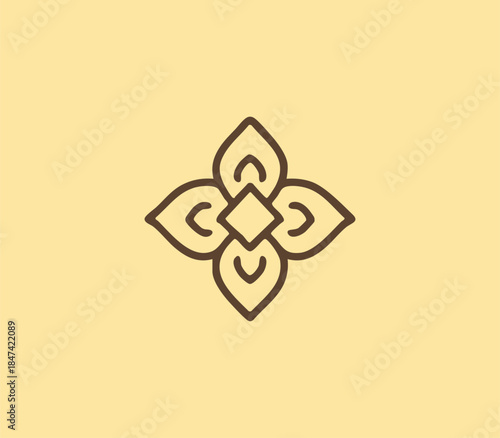 Thailand flower ornament. traditional Thai flower art