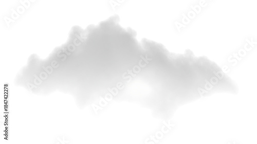 Fluffy grey cloud isolated on a transparent background, atmospheric element for weather and sky designs.