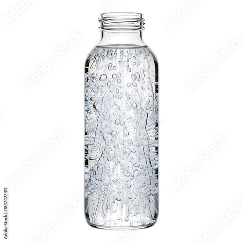 Clear reusable water bottle isolated on white background showing clean modern hydration