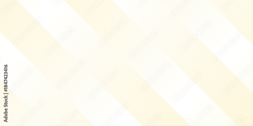 Fototapeta premium Geometric diagonal oblique vector curve gradient gold and white graphic stripe line. Repeated fine diagonal lines. Thin slash line stripes diagonal vector elegant background.