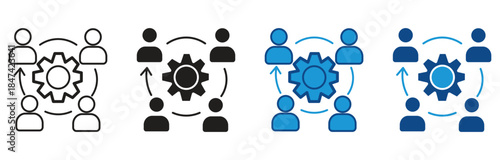 Stakeholder Collaboration icon Set .Containing design business, collaboration, teamwork, communication  concept . Vector illustration.