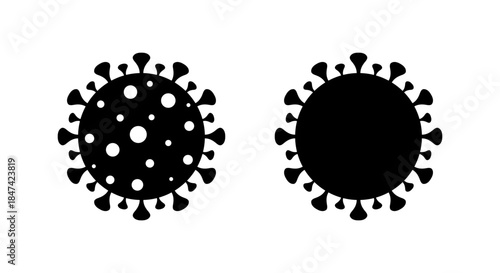 Virus icon isolated on white background. Microorganism, infection, and disease symbol