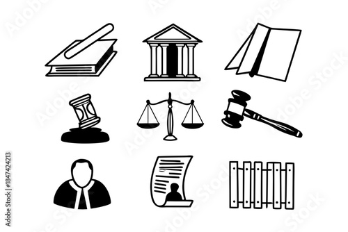 Collection of legal and justice icons
