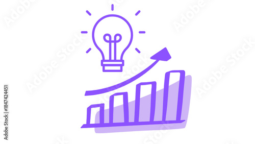 light bulb with business graph