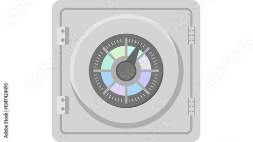 Minimalist Digital Safe with Circular Dial Featuring Colorful Segmentation for Security