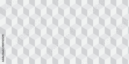 abstract white creative cubes decoration triangle wall and wallpaper textile vector square tile, mosaic endless repeat hexagon block texture background.