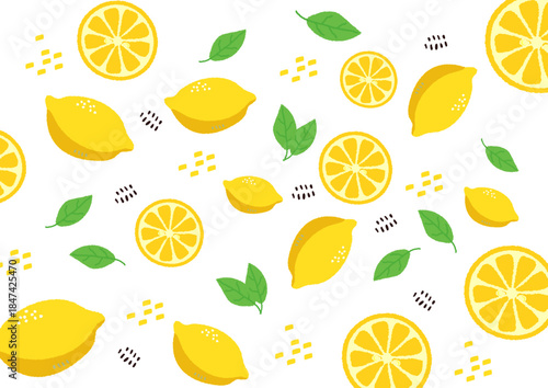 おしゃれなレモンのパターン背景