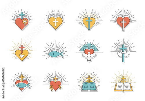 Sacred Heart Icons Religious Symbols of Faith and Spirituality