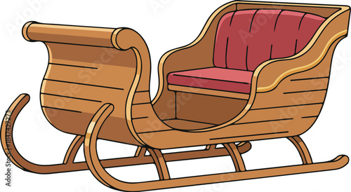 Santa Clause Car Vector Illustration with Christmas and Gift Delivery Concept