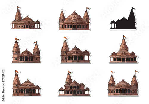 Collection of Temples Diverse Architectural Designs