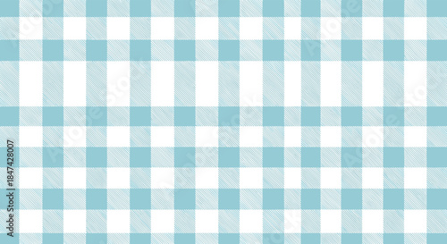 A cheerful light blue and white gingham pattern with a subtle textured look, suitable for fabric, tablecloths, and various decorative uses.