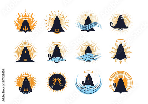 Neptune's Trident Icons A Collection of Aquatic Authority Symbols