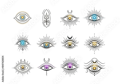 Mystical Eyes Collection Ornamental Evil Eye Designs for Spiritual Charm