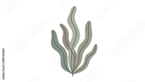 Stylized illustration of flowing aquatic vegetation with a minimalist aesthetic and calming color palette ideal for design projects