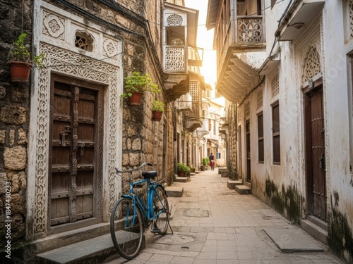 Historic old town of Stone Town showcasing narrow streets, cultural heritage, and traditional Swahili architecture.