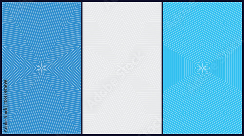 Vector graphic design of vertical background with three different snow patterns using seamless looping style for winter theme background