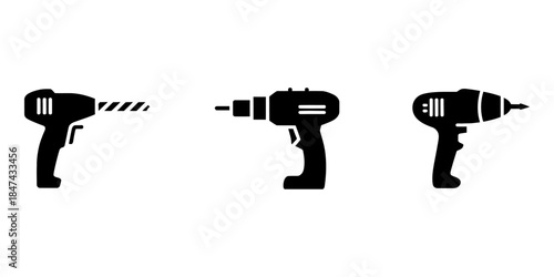 Electric hand drilling machine outline drawing illustration. one continuous line drawing of hand drilling machine.