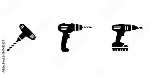 Electric hand drilling machine outline drawing illustration. one continuous line drawing of hand drilling machine.