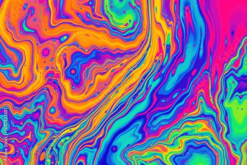 Colorful abstract wavy background with decorative patterns.