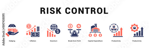 Risk Control Modern and clean web banner illustration featuring thematic icons for visual communication
