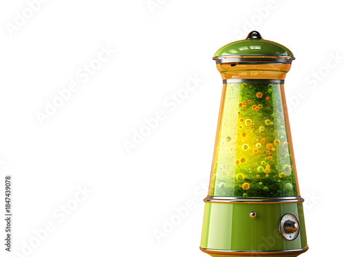 Lime Green Lava Lamp Decorative Lighting Isolated on White