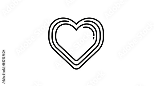 Minimalist Heart Outline with concentric lines symbolizing love and connection design