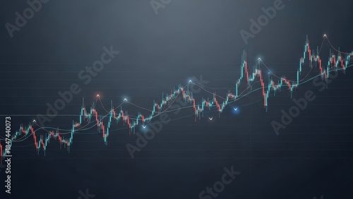 Financial Data Visualized: An intricate line graph illustrates the movement of financial data, showcasing the complexities of market fluctuations.