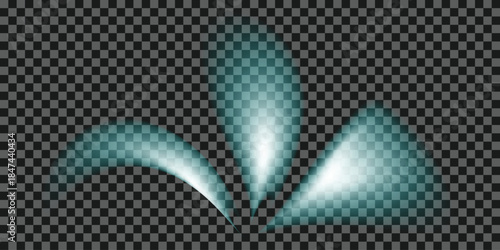 Abstract light streaks and flares glowing energy trails for futuristic design elements and special effects isolated on transparent background EPS vector