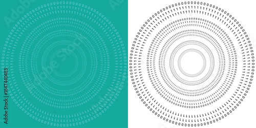 Concentric circles with numbers abstract radial pattern for technology and science backgrounds clean vector illustration EPS vector