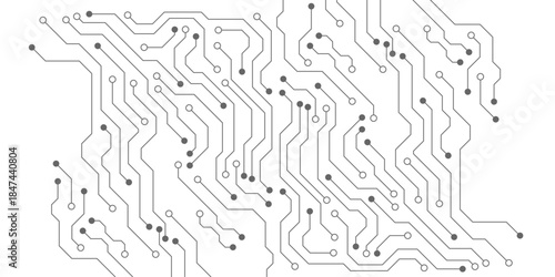 Motherboard digital abstract background. AI circuit board technology texture design. Semiconductor and computer processor on tech banner template concept. Vector illustration