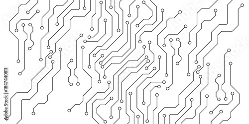 Circuit board digital abstract background. Motherboard technology texture design. AI semiconductor and computer processor on tech bg. Vector illustration