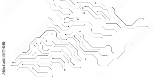 Motherboard digital abstract background. AI circuit board technology texture design. Semiconductor and computer processor on tech banner template concept. Vector illustration