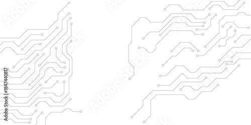 Motherboard digital abstract background. AI circuit board technology texture design. Semiconductor and computer processor on tech banner template concept. Vector illustration