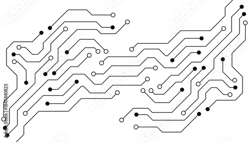 Circuit board digital abstract background. Motherboard technology texture design. AI semiconductor and computer processor on tech bg. Vector illustration