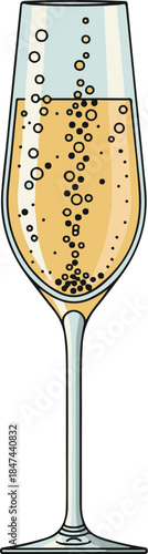 Raise a sparkling glass of effervescent champagne, an iconic symbol of joy and celebration, perfect for ringing in the New Year with style and cheer, symbolizing new beginnings and good fortune