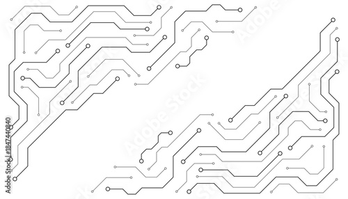 Motherboard digital abstract background. AI circuit board technology texture design. Semiconductor and computer processor on tech banner template concept. Vector illustration